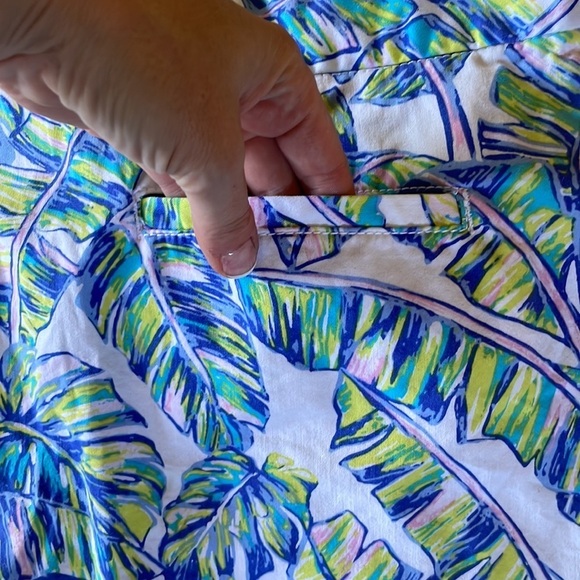 Tori Richards Honolulu Palms Mini Skirt, A-Line. White, Pink,‎ Blue, Size 4​ - Picture 10 of 13